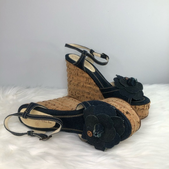 Authentic Chanel denim wedges heels - Picture 8 of 8